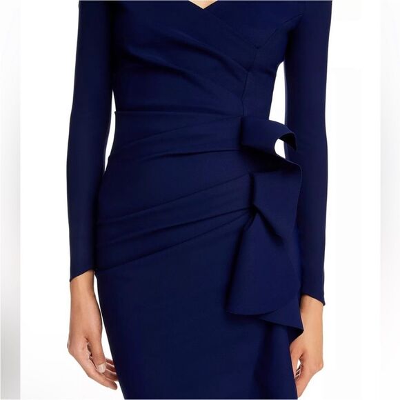 Chiara Boni La Petite Robe Silveria Off-the-Shoulder Dress Navy, NWT, Size 6 - Picture 7 of 12